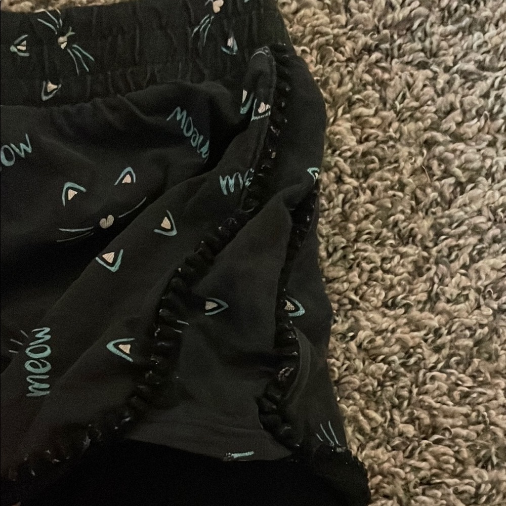 Justice Black Cat Print Kids Girls Shorts - Picture 6 of 7